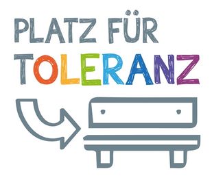Bild einer Bank mit den Worten Platz für Toleranz
